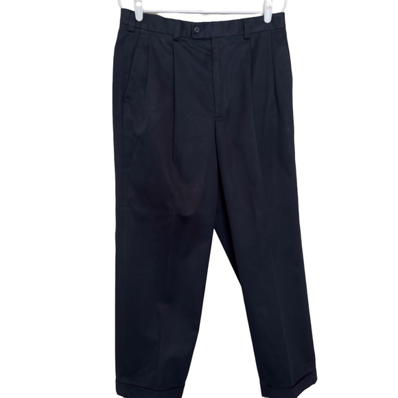 Natural Issue Executive Khakis Men Pleated Front Cuffed Dress Pants Size 33/30 - Picture 1 of 5